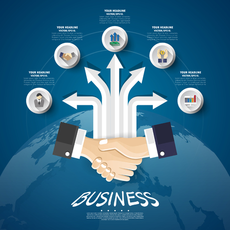 business Infographic Template. Data Visualization. Can be used for workflow layout, number of options, steps, diagram, graph, presentation, chart and web design. Vector illustration.のイラスト素材