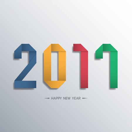 Happy new 2017 year. Greetings card. Colorful design. Vector illustrationのイラスト素材