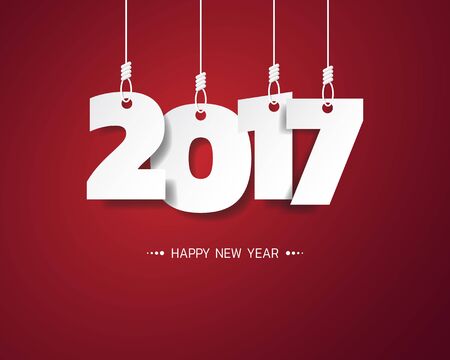 Happy new 2017 year. Greetings card. Colorful design. Vector illustration