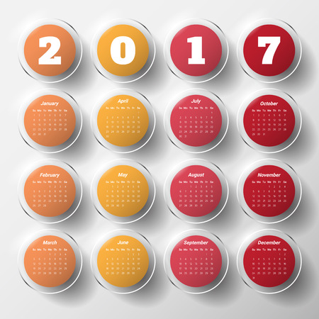 2017 Modern calendar templateのイラスト素材