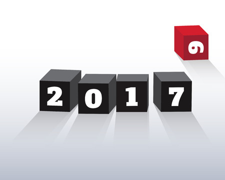 Happy new 2017 year. Greetings card. Colorful design. illustrationのイラスト素材