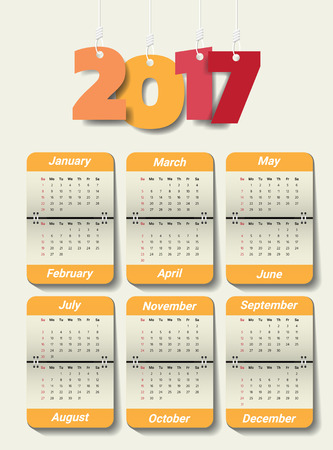 2017 Modern calendar templateのイラスト素材