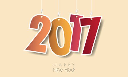 Happy new 2017 year. Greetings card. Colorful design. Vector illustration