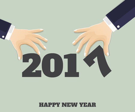 Happy new 2017 year. Greetings card. Colorful design. Vector illustrationのイラスト素材