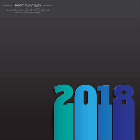 Happy new 2018 year. Greetings card. Colorful design. Vector illustrationのイラスト素材