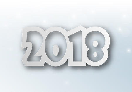 Happy new 2018 year. Greetings card. Colorful design. Vector illustration.のイラスト素材