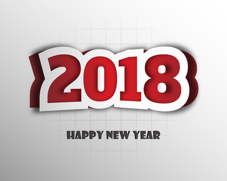 Happy new 2018 year. Greetings card. Colorful design. Vector illustration.のイラスト素材