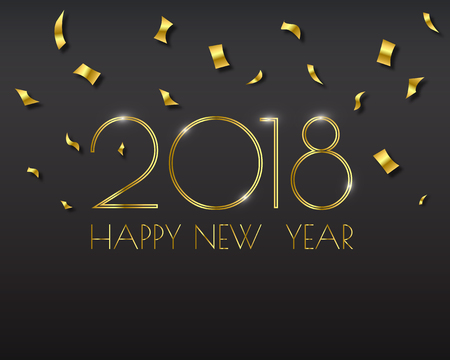 Happy new 2018 year. Greetings card. Colorful design. Vector illustration.のイラスト素材