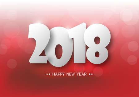 Happy new year 2018. Greetings card. Colorful design. Vector illustration.のイラスト素材