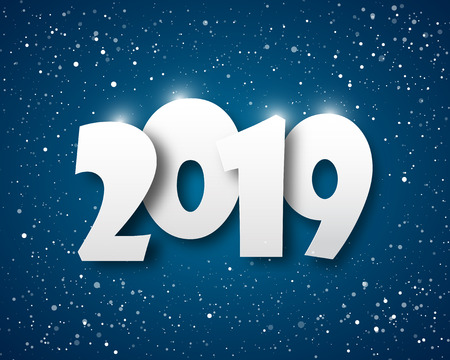 Happy new 2019 year. Greetings card. Colorful design. Vector illustration.のイラスト素材