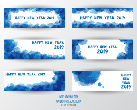 Happy new year 2019 . Greetings card. Colorful design. Vector illustration.のイラスト素材