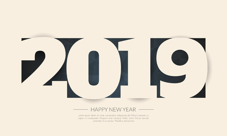 Happy new year 2019 . Greetings card. Colorful design. Vector illustration.のイラスト素材