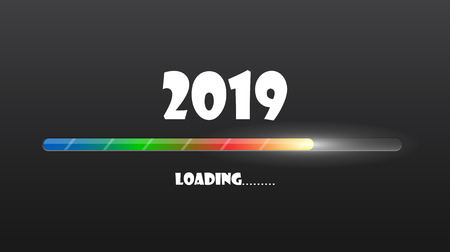 Happy new 2019 year. Greetings card. Colorful design. Vector illustration.のイラスト素材