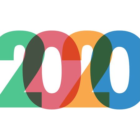 Happy new year 2020 . Greetings card. abstract background. Vector illustration.