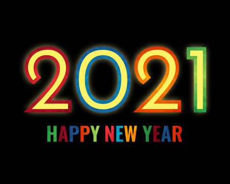 Happy new year 2021. 2021 Greetings card. abstract background.2021 background banner. Vector illustration.のイラスト素材