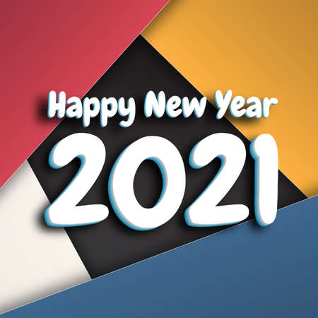 Happy new year 2021. 2021 Greetings card. abstract background.2021 background banner. Vector illustration.のイラスト素材