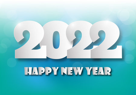 2022 happy new year. numbers paper style. vector linear numbers. design of greeting card. vector illustration.のイラスト素材