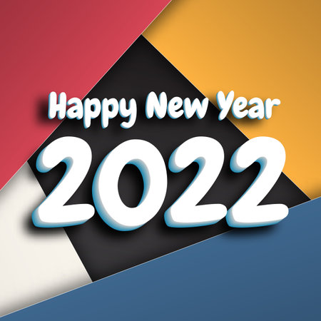 2022 happy new year. numbers 3D style. vector linear numbers. design of greeting cards. vector illustration.のイラスト素材