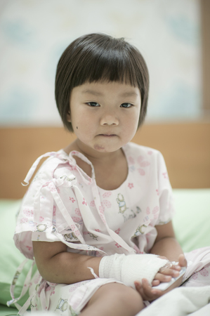One child admitted to the hospital.の写真素材
