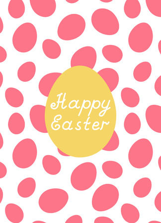 Easter greeting card with pink eggs and hand drawn words.のイラスト素材