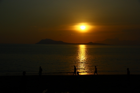 Sunset at Ende beach - Floresの写真素材