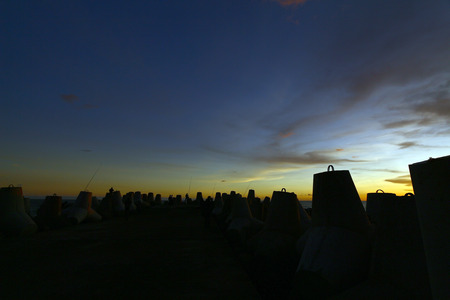 Sunset at Glagah beach- Yogyakartaの写真素材