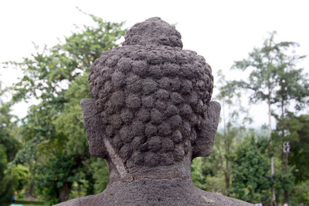 Head of Budha - Borobudurの写真素材