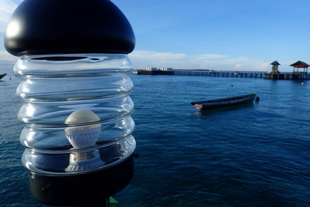 Lamp at harbour Pelangi - Derawanの写真素材