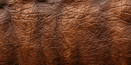 Animal Leather Background. Textured Brown Surface. Hippopotamus Wrinkled Skin. Generative AIの素材