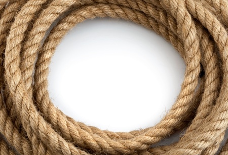 skein of rope on white backgroundの写真素材