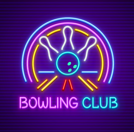 Bowling club sign for entertaining.のイラスト素材