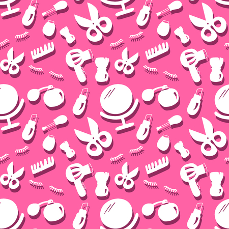 Seamless pattern with beauty salon iconsのイラスト素材