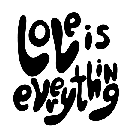 Love is everything lettering design in black colorのイラスト素材