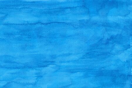 Blue watercolor background Abstract paint texture Sea backdropの写真素材