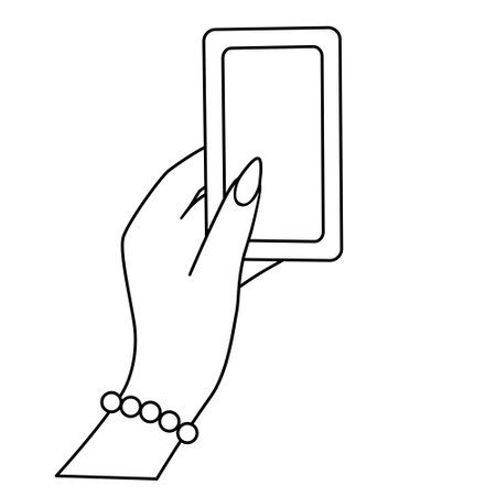 The Fortune teller holds one Tarot card. Divination reading, predicting the future. Abstract line art vector esoteric illustrationのイラスト素材