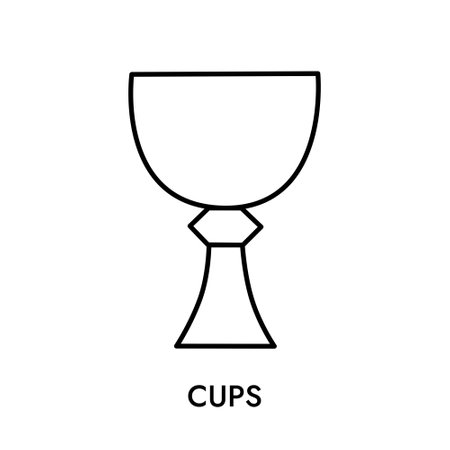 Cups, Tarot cards suit, minor arcana symbolのイラスト素材