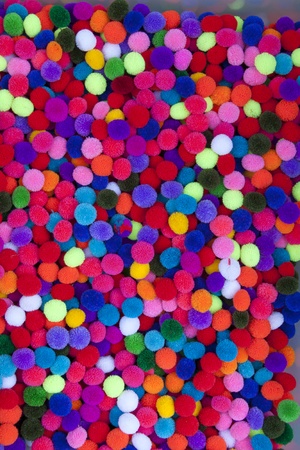 colorful cotton ballsの写真素材