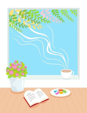 relax in spring time illustrationのイラスト素材
