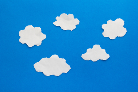 clouds paper craft artworkの写真素材