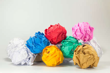 colorful paper balls selective focus with shallow depth of fieldの写真素材