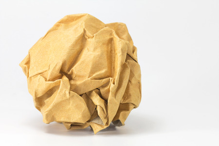 brown paper balls on white backgroundの写真素材