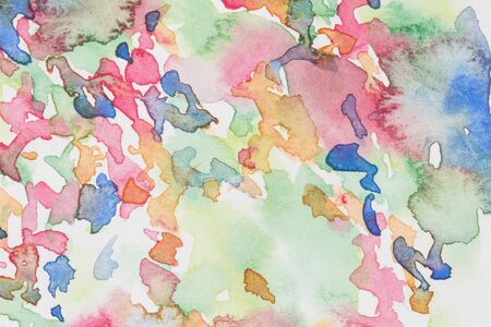 abstract colorful watercolor on paperの写真素材