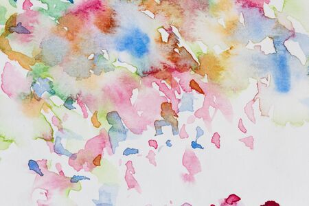 abstract colorful watercolor on paperの写真素材