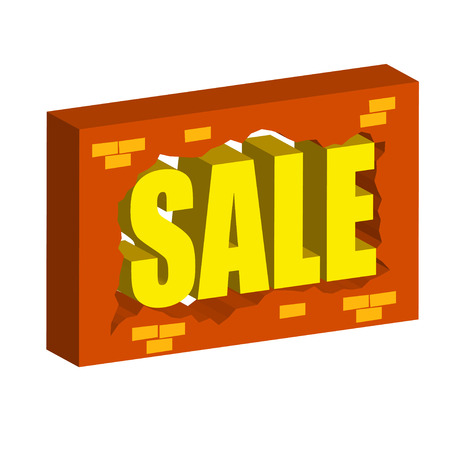 sale text in brick wallのイラスト素材