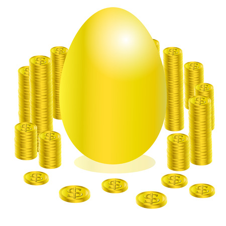 golden egg with coinのイラスト素材