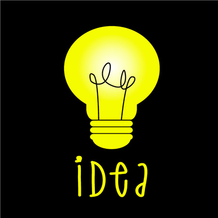 idea light in dark backgroundのイラスト素材