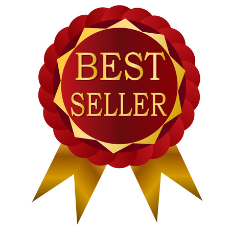 best seller red vintage badgeのイラスト素材
