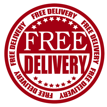 Free delivery red badgeのイラスト素材