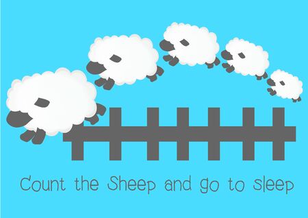 count sheep sleep cartoonのイラスト素材