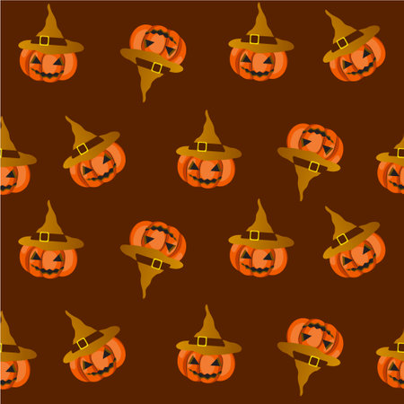 Halloween witch pumpkin owl vector trick or treatのイラスト素材